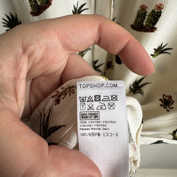 TOPSHOP Cactus Shirt Dress - Size 8 - Picture 6 of 8